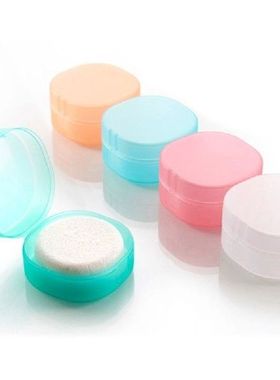 Tempat Sabun Portabel Piring Cuci Piring Bulat Kotak Segel