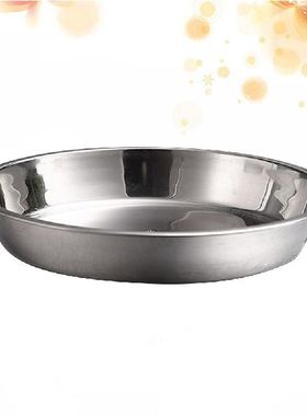 Plate Plates Stainless Steel Dinner Round Dish Baking Pan