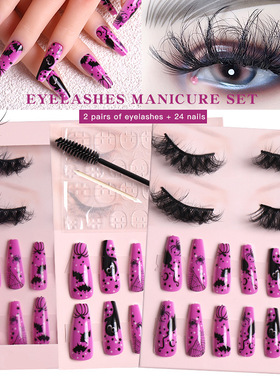 Custom Label Press On Nails And Mink False Lash Gift Set Who