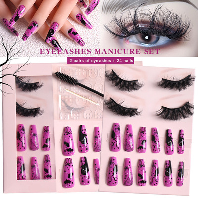 Custom Label Press On Nails And Mink False Lash Gift Set Who