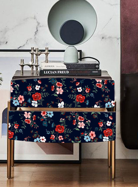 Vintage Flowers Cabinet Stickers Bedroom Sliding Wardrobe