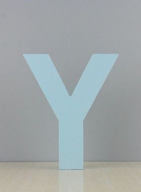 Wooden English Alphanumeric Ornaments DIY Crafts Blue