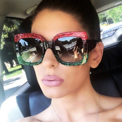 Oversized Square Sunglasses Women Brand Designer Clear Lense