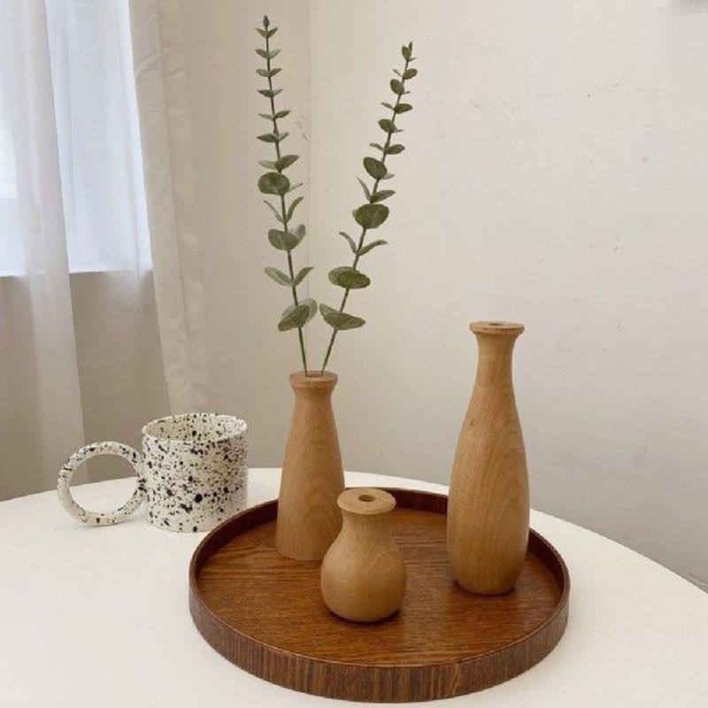 nordic wooden vase handmade wood plant pots for home fresh