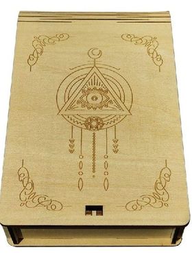 Hiasan Tangan Diukir Kartu Tarot Kayu Kotak Perhiasan Dada