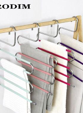 6 Layers Pants Hangers Holders Trousers Hanger Storage Rack
