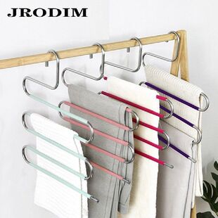 6 Layers Pants Hangers Holders Trousers Hanger Storage Rack