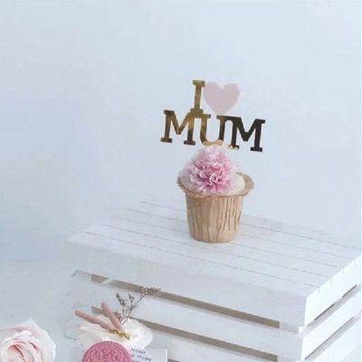 Mothers Day Cake Topper Happy Birthday Gold Silver Birthday