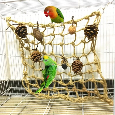 Pet Bird Climbing Net Bird Parrot Toys Hemp Rope Training