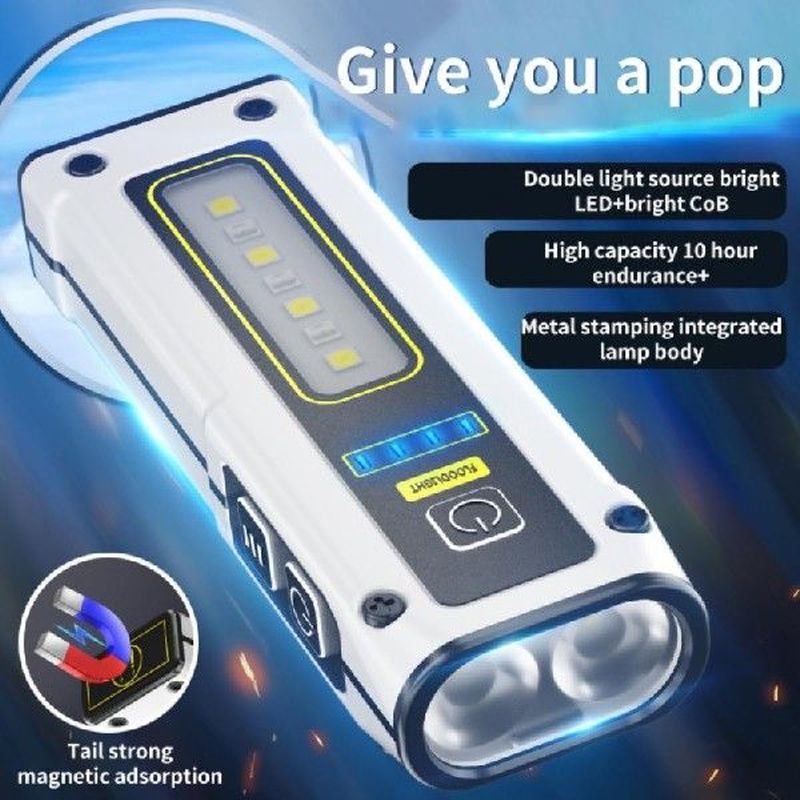 Outdoor Flashlight mini dual lamp Magnetic suction Type-C