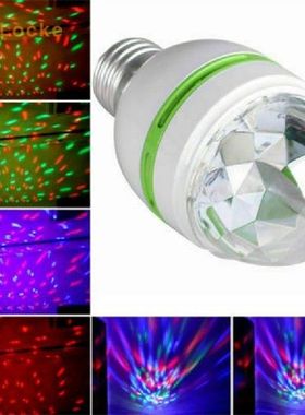 E27 Full Color 3w RGB Colorful Revolving Light Bulb Stage