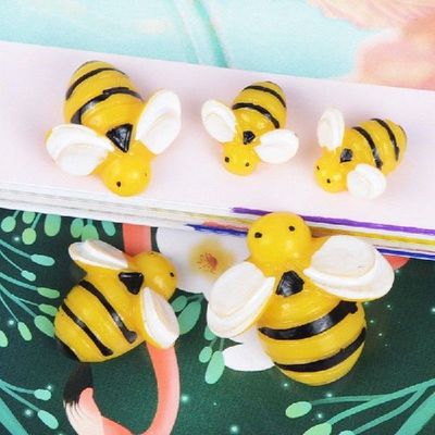 5Pcs Resin Artificial Bees Mini Simulated Animals Slime