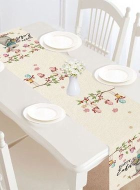 Creative Easter Polyester Cotton Printed Table Flag Table