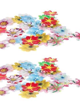 Cake Flower Topper Paper Decor Wafer Cupcake Flowers Edible