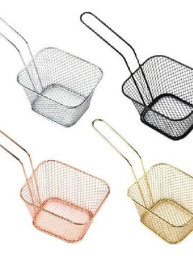 4x Mini French Fries Basket Square Deep Fryer Baskets