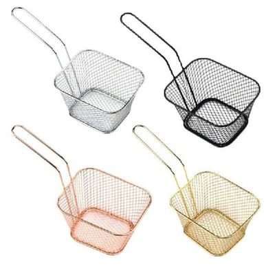 4x Mini French Fries Basket Square Deep Fryer Baskets