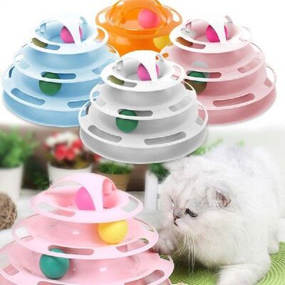 Three Levels Pet Cat Toy Tower Tracks Disc Cat Intelligence