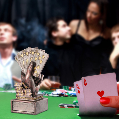 Vintage Metal Poker Trophy Cup Souvenirs Collectibles For