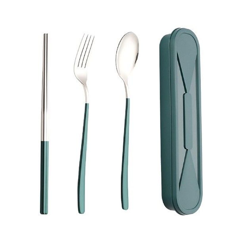 3pcs Fork Spoon Dinnerware With Chopsticks Easy Clean 模玩/动漫/周边/娃圈三坑/桌游 其他类型纸模 原图主图