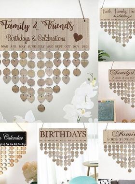 Wood DIY Friend Family Birthday Reminder Calender Board