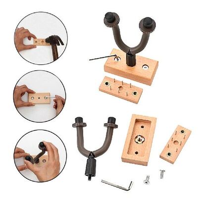 Logam Gitar Hanger Kait Dinding Kayu Gitar Hanger Kait