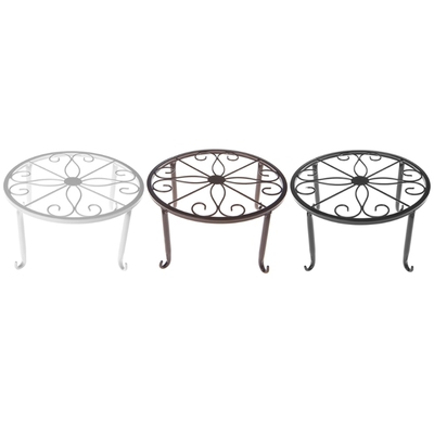 Metal Plant Pot Stand Flowerpot Base Holder Rack Round