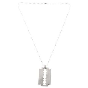 Men's Stainless Steel Razor Blade Pendant Chain Neck