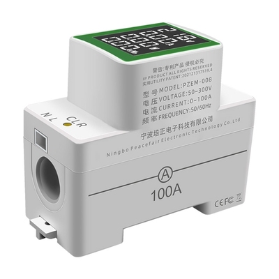 Din Rail Wattmeter Voltmeter Ammeter Power Meter AC50-300V