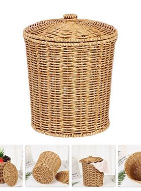 Basket Wicker Storage Laundry Woven Bin Hamper Clothes