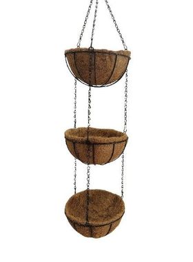 Metal Hangings Basket 3 Layers Round Coco Liners For