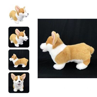 Plush Toy Detailed Corgi Dog Animal Doll Lightweight Finely