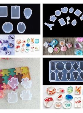 NEW HOT! Puzzle Piece Gemstone Necklace Crystal Epoxy Resin