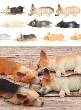 Various Miniature Lying Corgi Dog Ornament Flower Pot