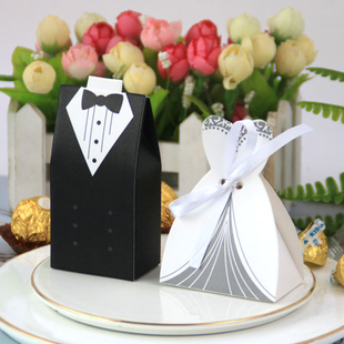 50/100pcs Bride And Groom Wedding Favor And Gifts Bag Candy