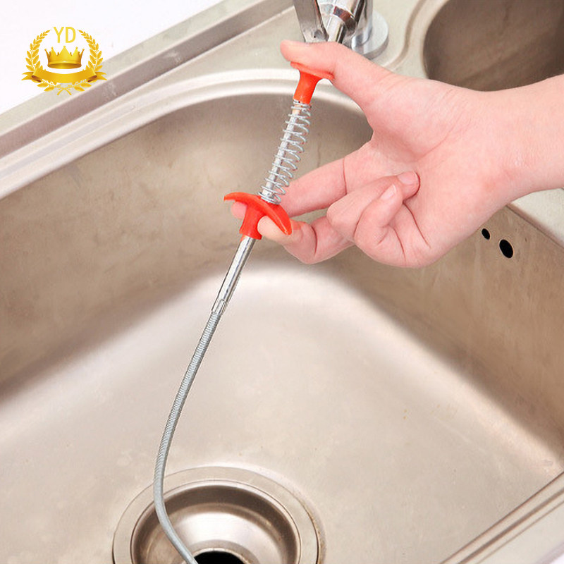 1pcs 61cm metal wire brush kitchen sink cleaning dredging