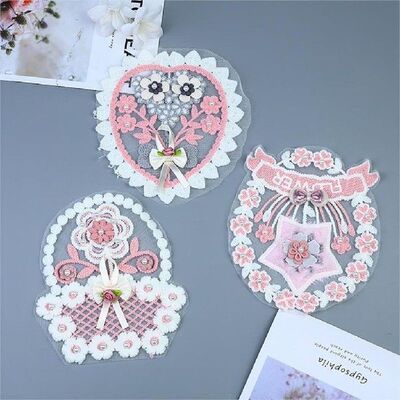 Colorful 3D Flower Lace Fabric Beads Sequin DIY Embroidery