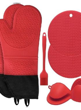 896A Sarung Tangan Oven Ekstra Panjang dan Set Gagang Panci