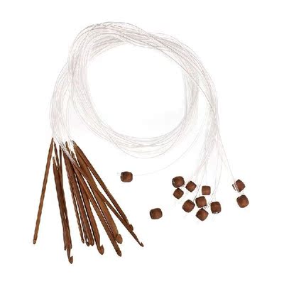 Carbonized Loop Crochet Long Needle Log Color 12pcs Diy