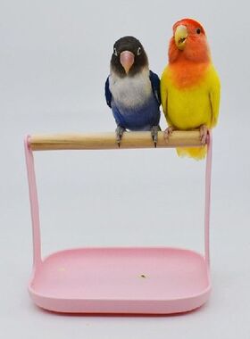 Bird Table Perch Wooden Training Stand Toy for Birds