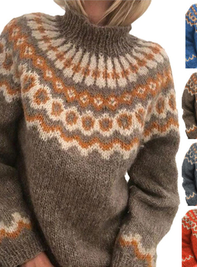 Pullovers Women High Neck Sweater Autumn Sweaters Loose Thic