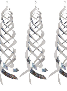 Bird  Spiral Reflectors Safe Silver Mylar Spinner