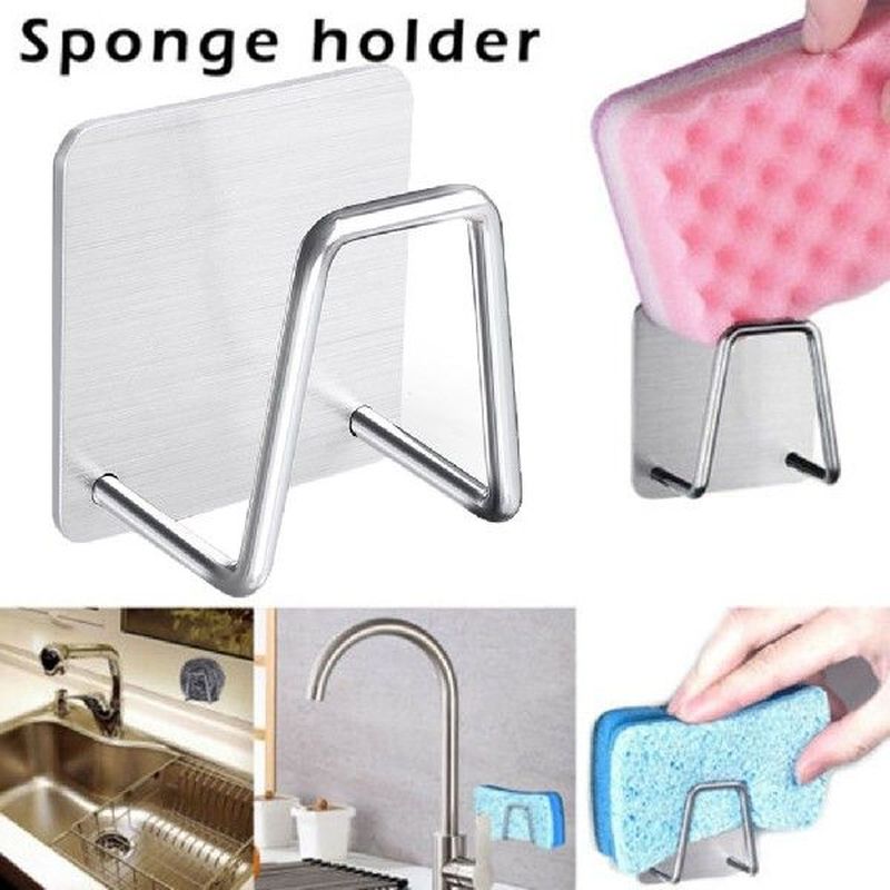 Stainless Steel Kitchen Sponge Holder Brush Soap