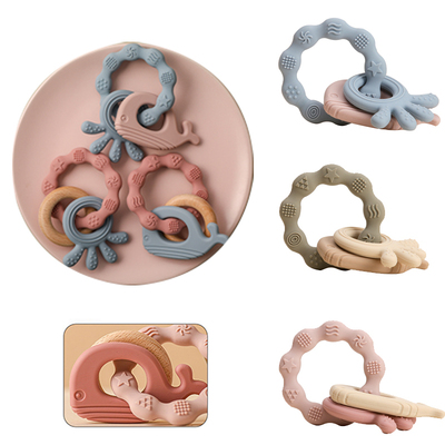Baby Silicone Teethers Rodent Teething Ring Newborn Baby Rat