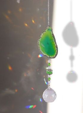 Crystal Amber Wind Chime Pendant Star Moon Light Catcher