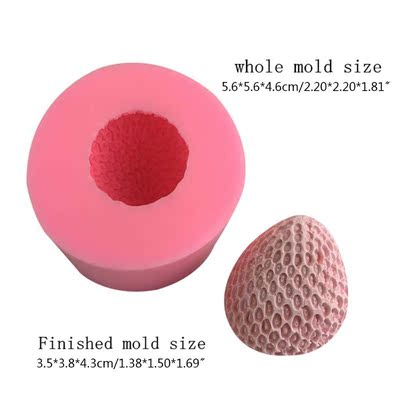 3D Strawberry Scented Candle Mold Soap Clay Making DIY