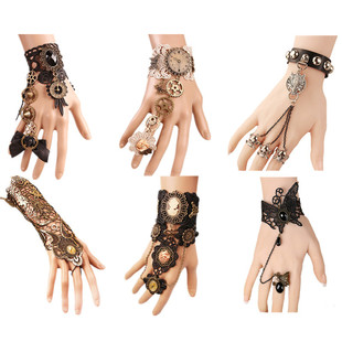 New Fashion Women Victorian Steampunk Gloves Wrist Cuff Gear
