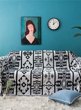 Cotton Sofa Recliner Blanket Warm Knitted Comforter Plaid