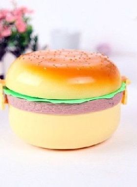 1PC 3 Layer Hamburg Style Lunchbox Thermal Bento LunchBox