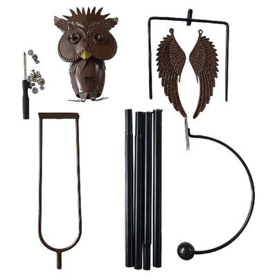 Wing Flapping Kinetic Metal Owl 5.5*9.8in Realistic Wind