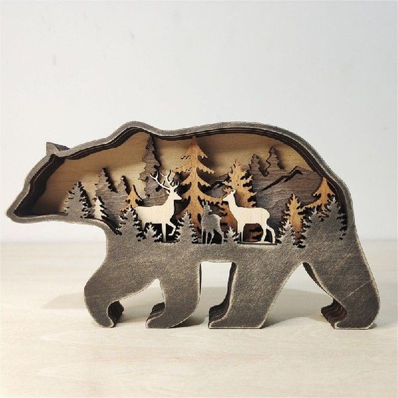 2021 Animal Bears Craft Figurine Desktop Table Ornament